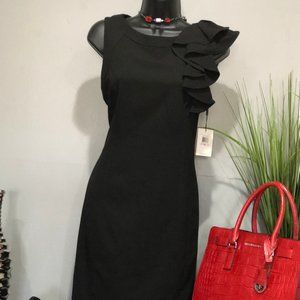 STYLISH BLACK RUFFLE DRESS